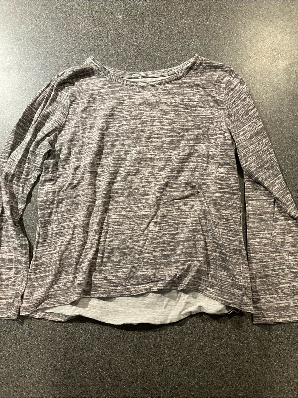 Old Navy Heathered Gray Long-Sleeve Layered-Look Top